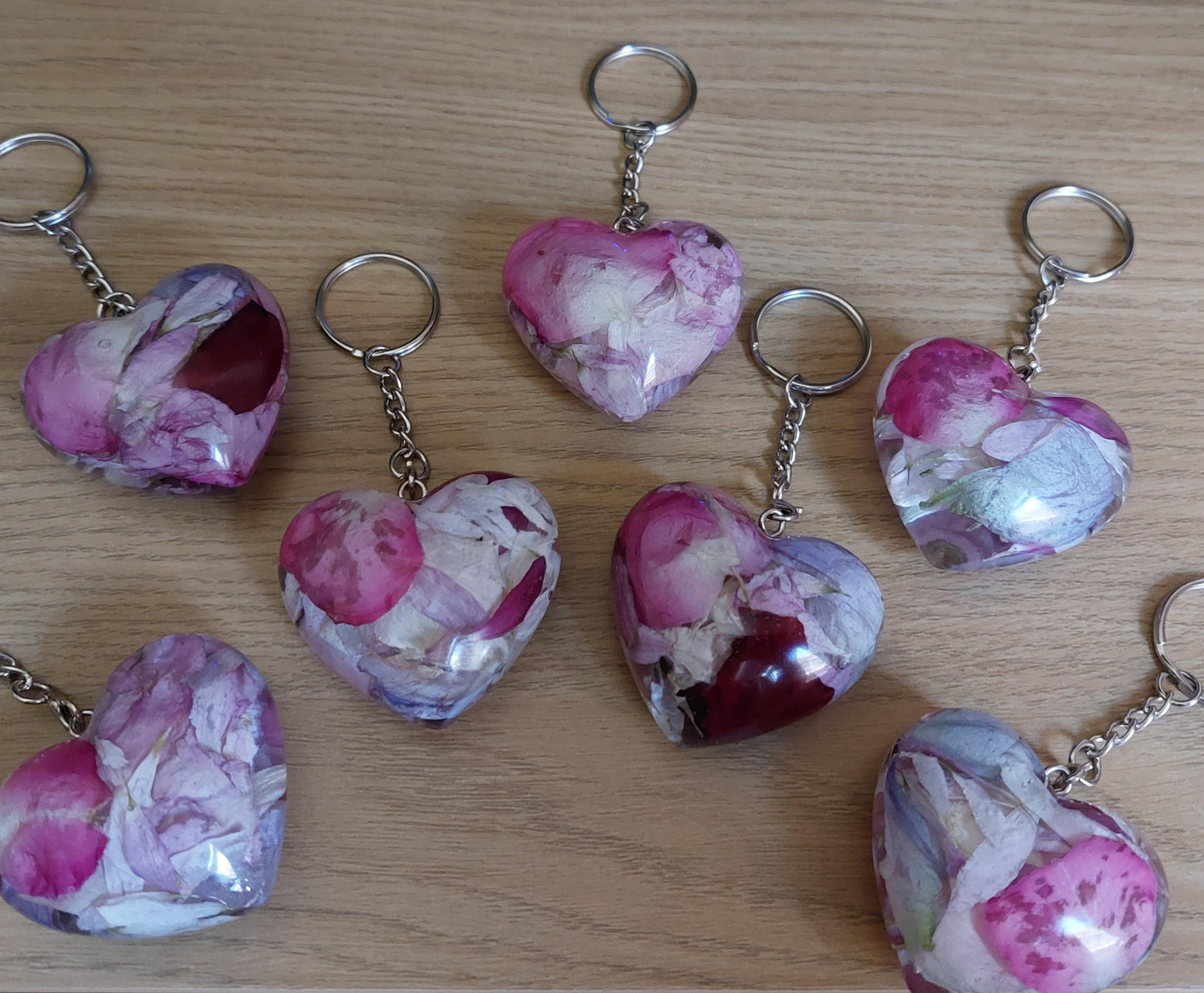 Bubble Heart Keyrings - Flower Preservation | Starshine Memorials