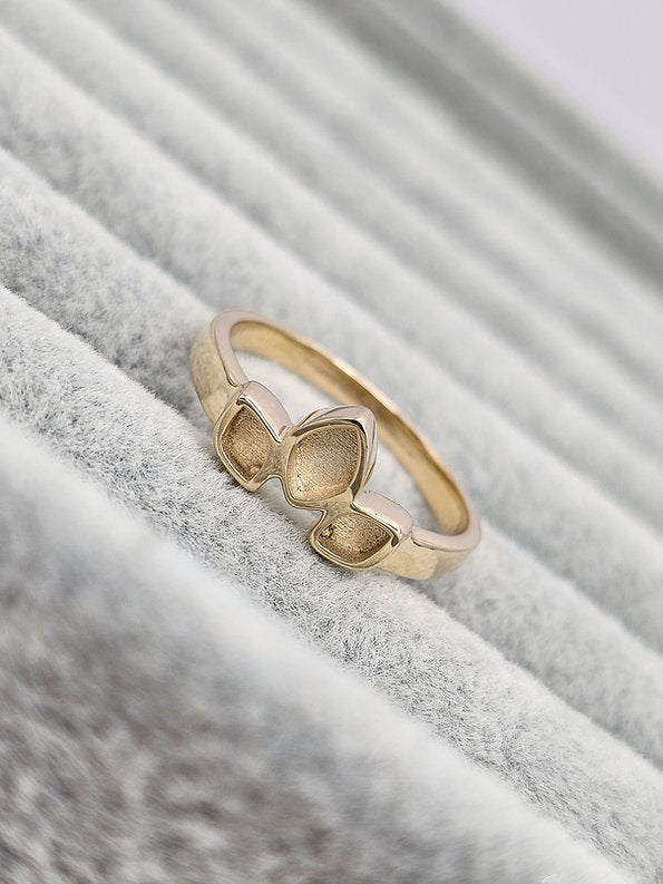 Selia Solid Gold Ring - Memorial Ring w/ Inclusions