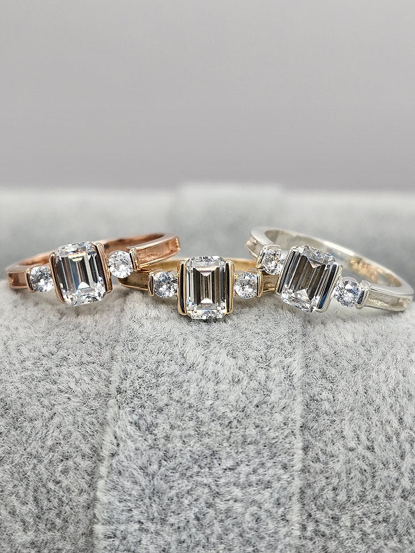 Neoma Solid Gold Ring - Memorial Ring w/ Inclusions