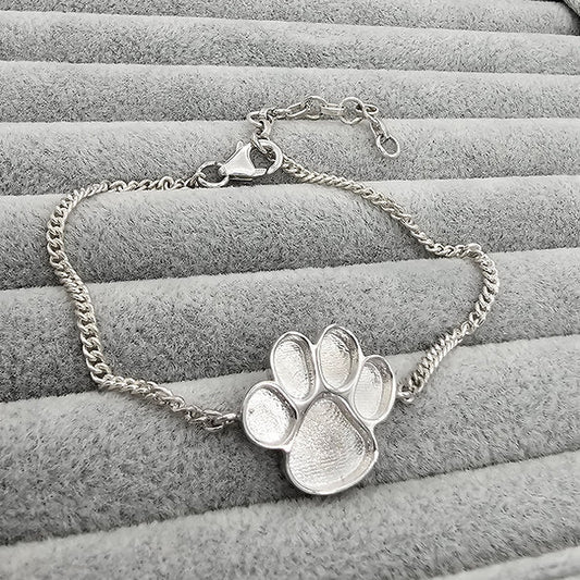 Sirius Pawprint Memorial Bracelet - 925 Silver Memorial Bracelet w/ Inclusions