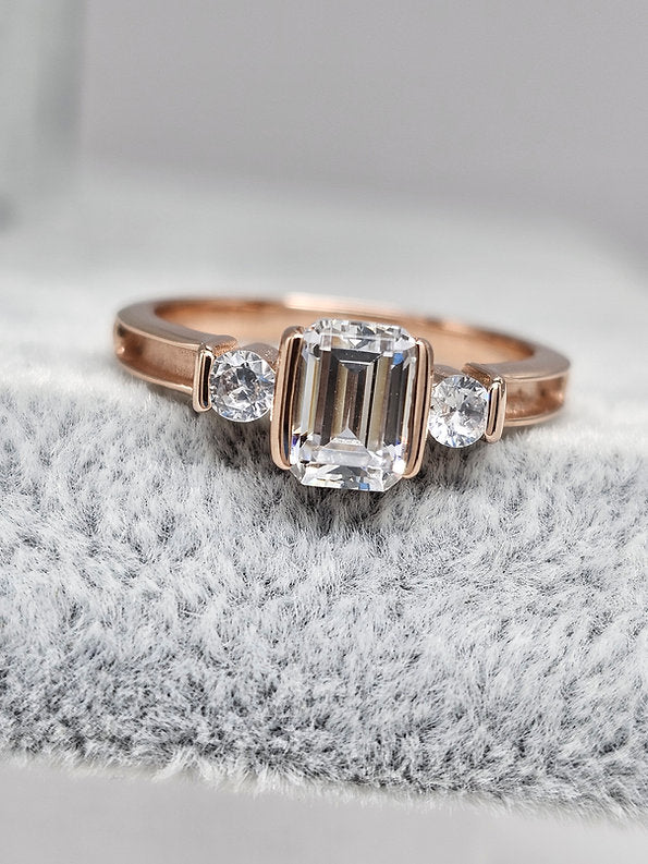 Neoma Solid Gold Ring - Memorial Ring w/ Inclusions