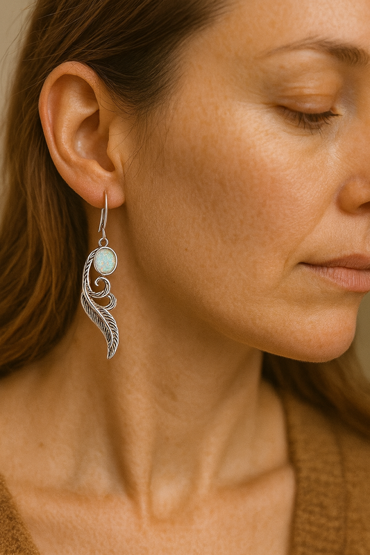 Liora Earrings - 925 Silver Memorial Earrings w/ Inclusions