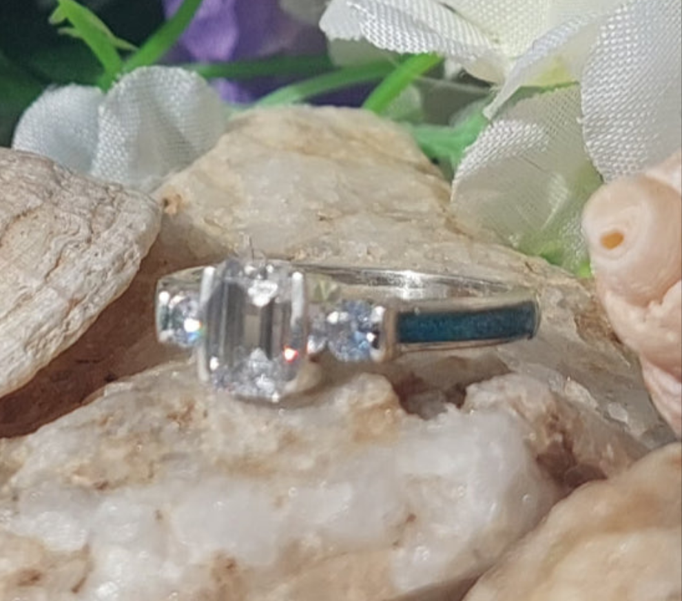 Caelia Ring - 925 Silver Memorial Ring w/ Inclusions