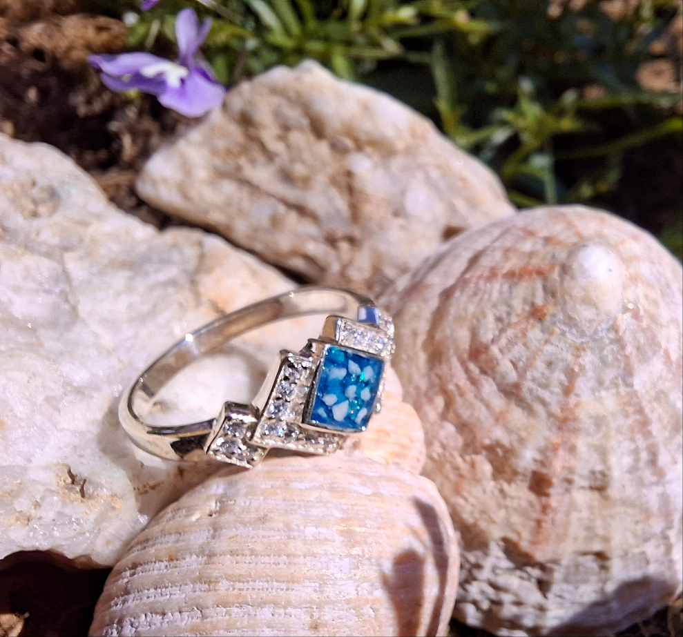 Altair Ring - 925 Silver Memorial Ring w/ Inclusions