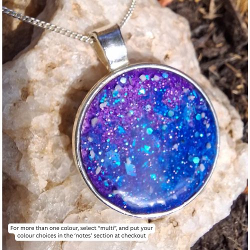 Lunae Pendant - 925 Silver Memorial Necklace w/ Inclusions