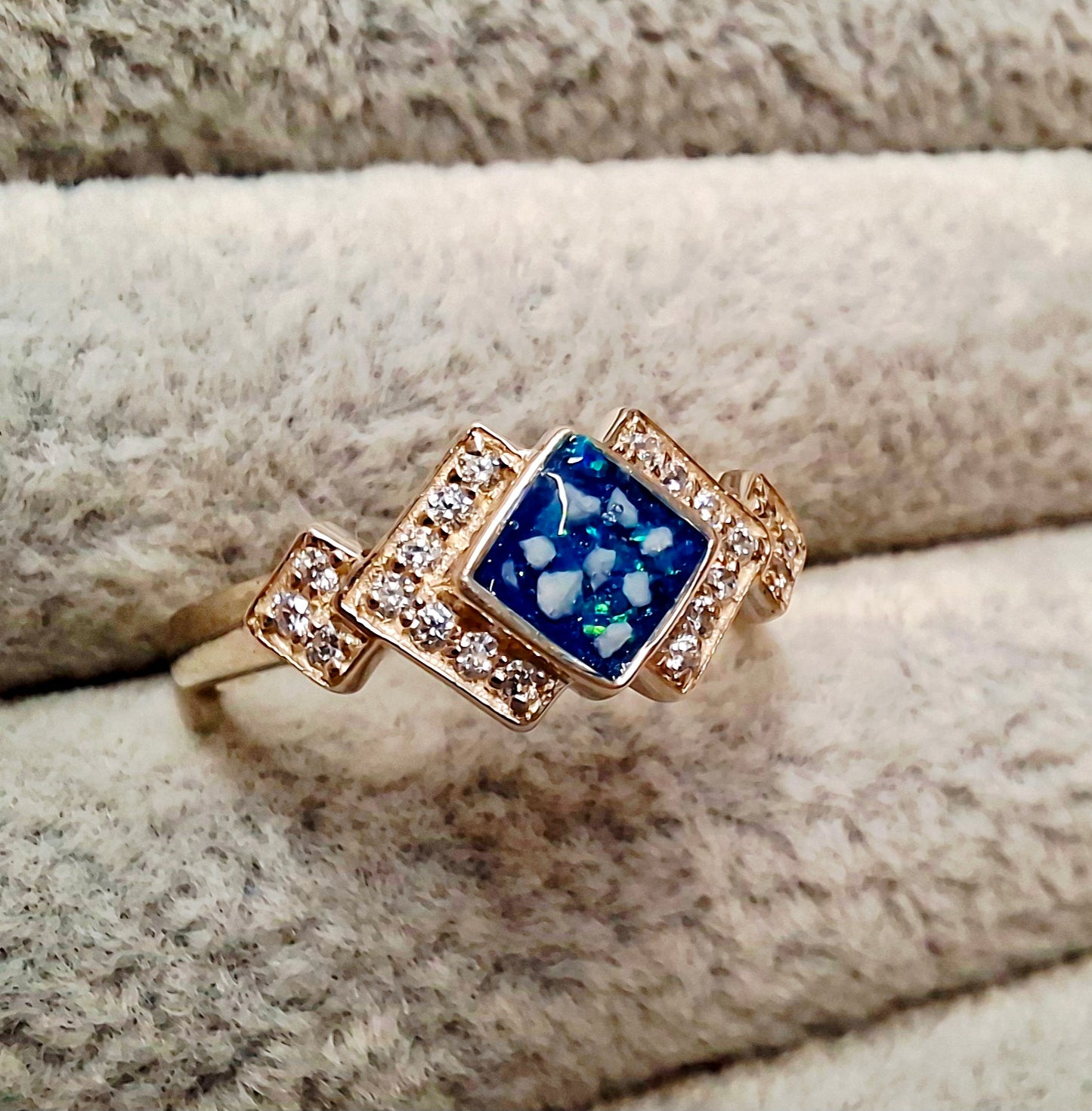 Art Deco Style Memorial Ring - 925 Silver and Cubic Zirconia image 4