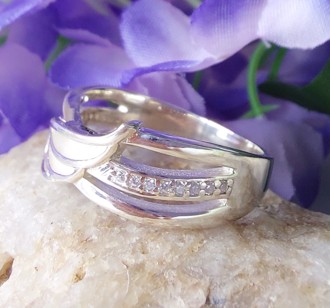 Angels Wing Ring - 925 Silver and Cubic Zirconia image 6