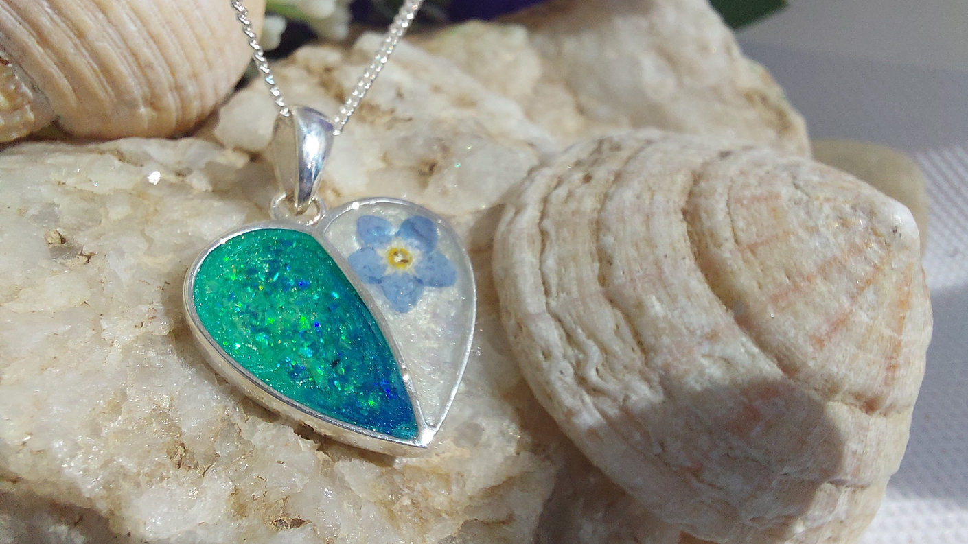 Oriel Pendant - 925 Silver Memorial Necklace w/ Inclusions