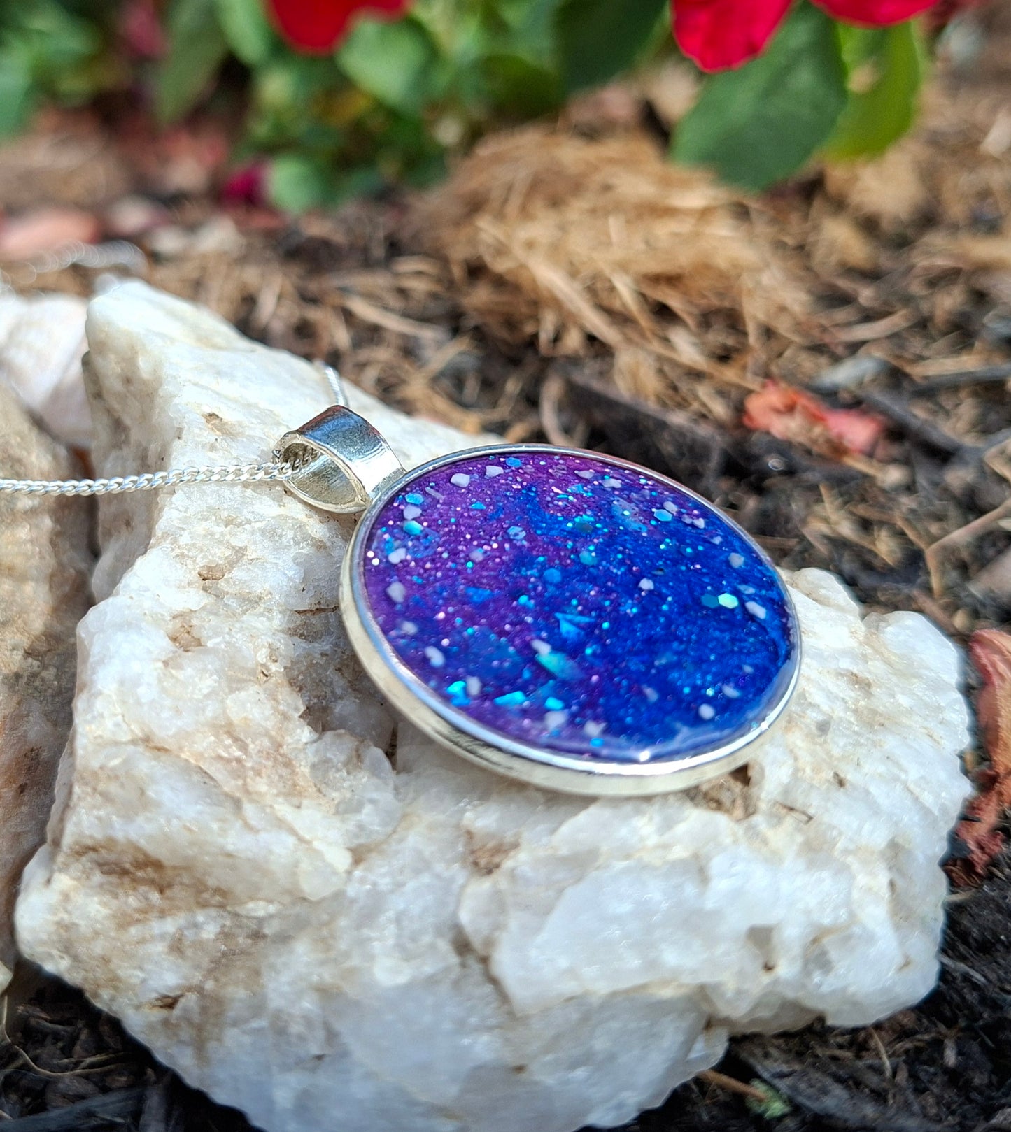 Lunae Pendant - 925 Silver Memorial Necklace w/ Inclusions