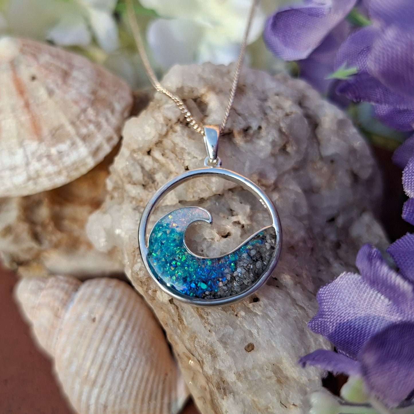 Thalassa Pendant - 925 Silver Memorial Necklace w/ Inclusions