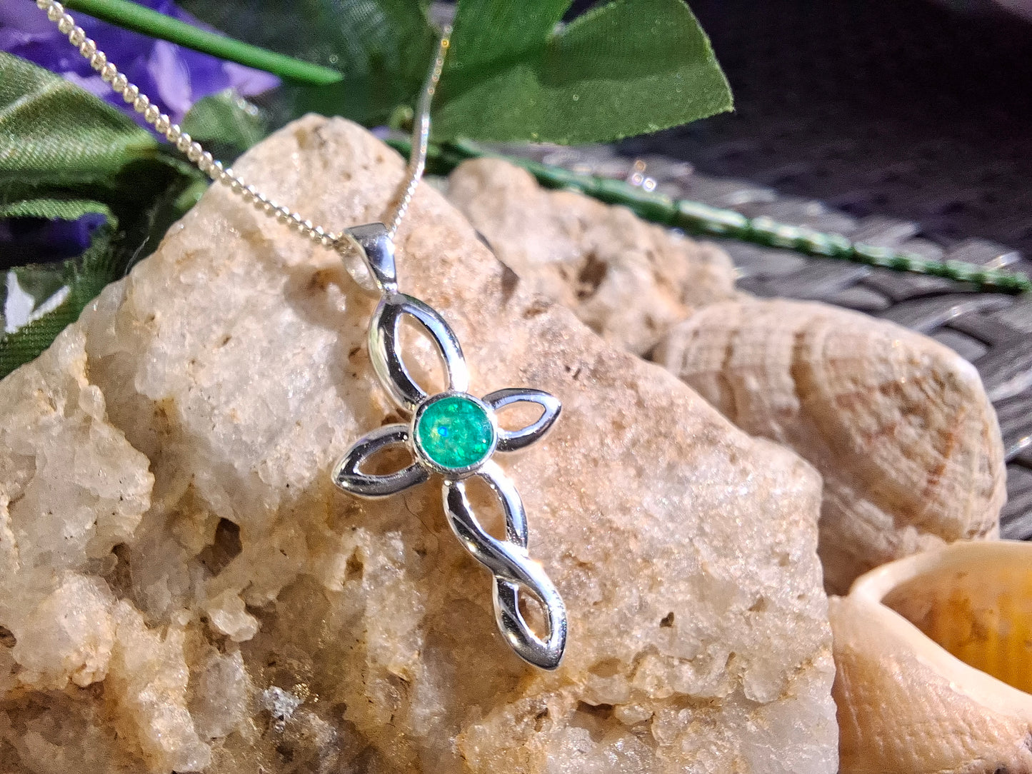 Cruxia Pendant - 925 Silver Memorial Necklace w/ Inclusions