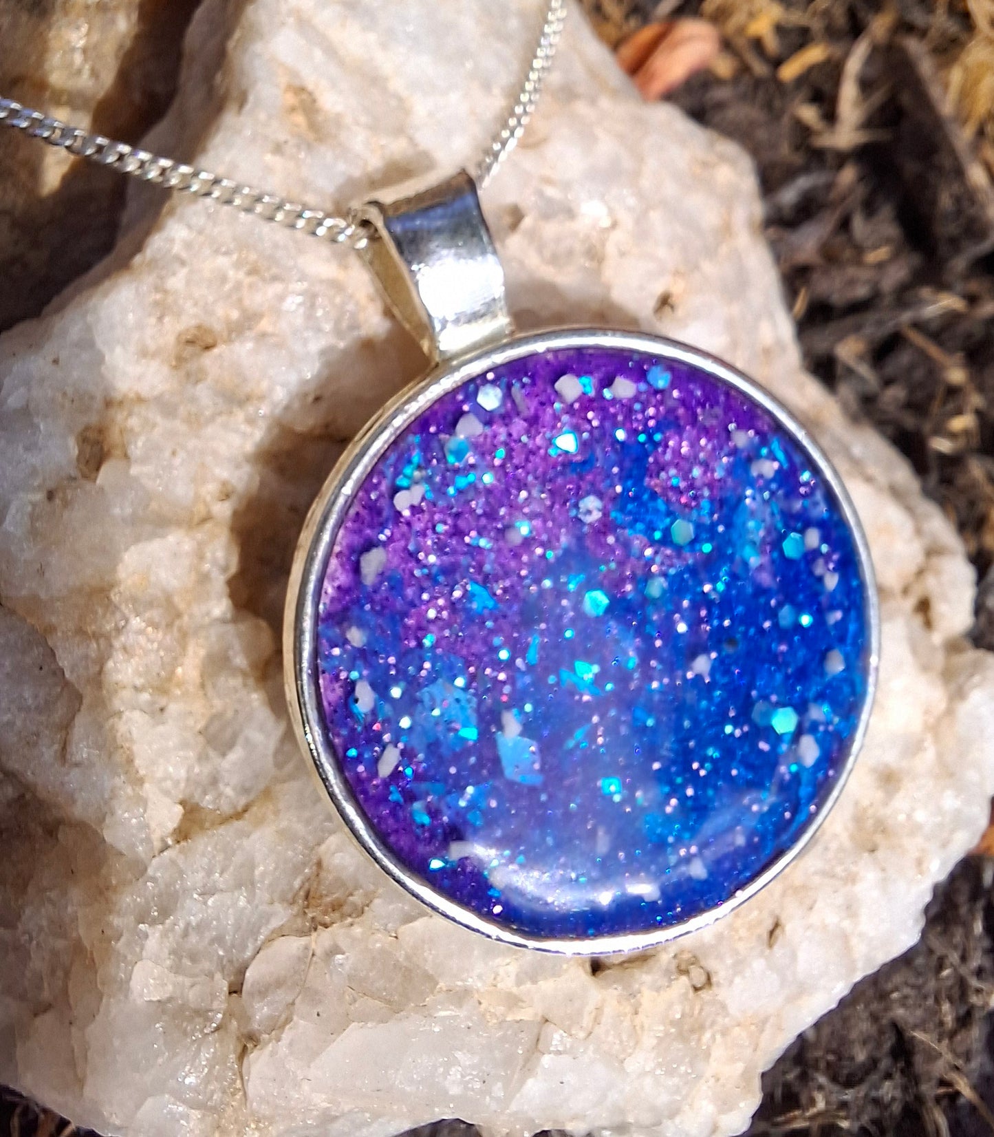 Lunae Pendant - 925 Silver Memorial Necklace w/ Inclusions