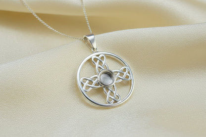 Celtic Memorial Pendant, Memorial Necklace with Ashes / Hair or Fur.