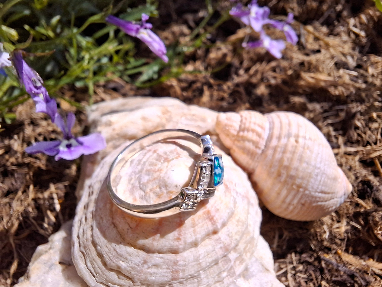 Art Deco Style Memorial Ring - 925 Silver and Cubic Zirconia image 2