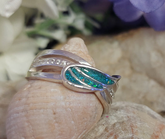 Angels Wing Ring - 925 Silver and Cubic Zirconia image 2