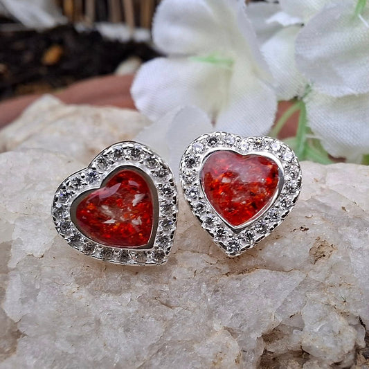 Althea Earrings - 925 Silver Memorial Earrings w/ Inclusions