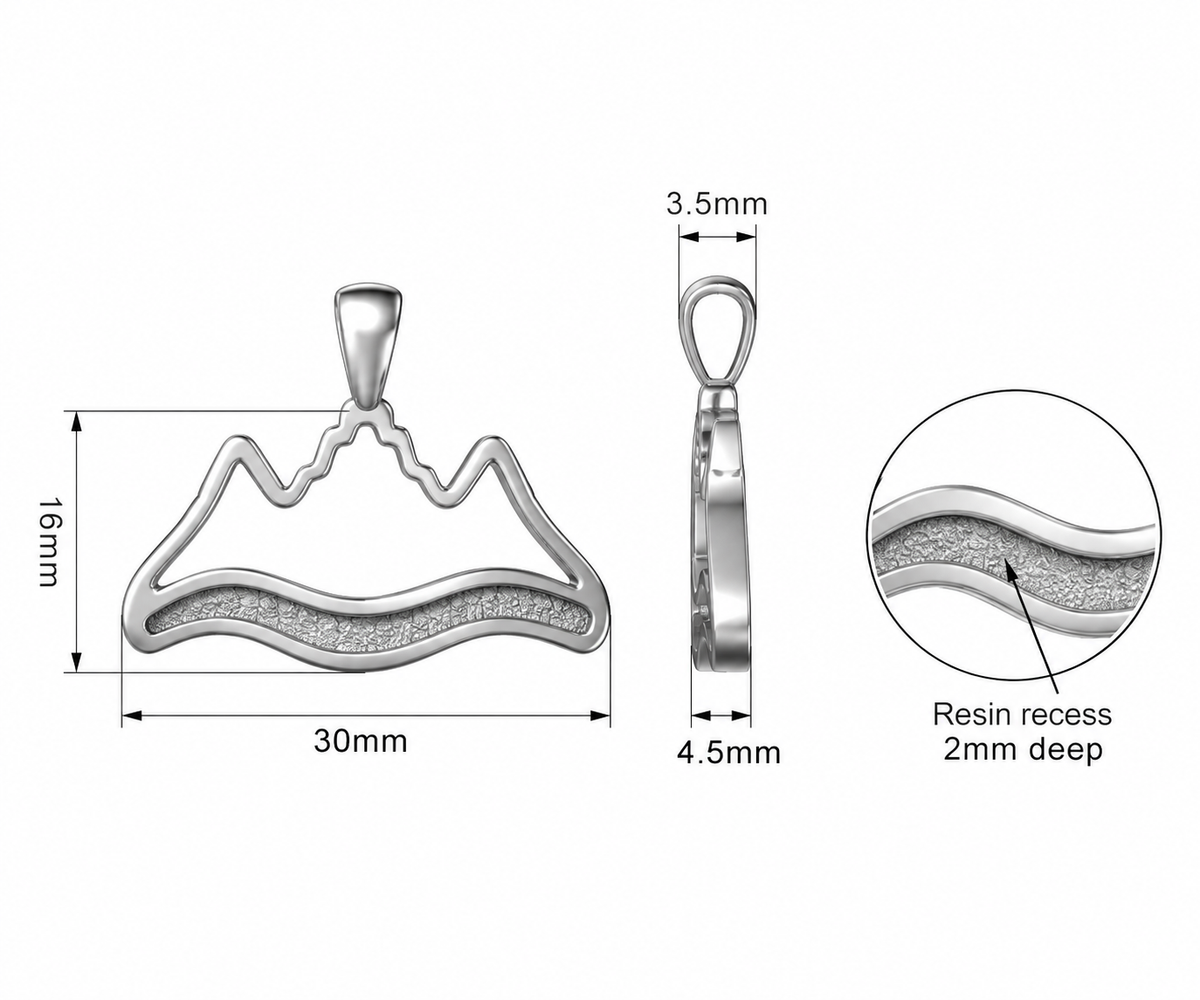 Mountain Peaks & River Memorial Pendant