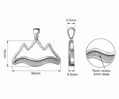 Mountain Peaks & River Memorial Pendant