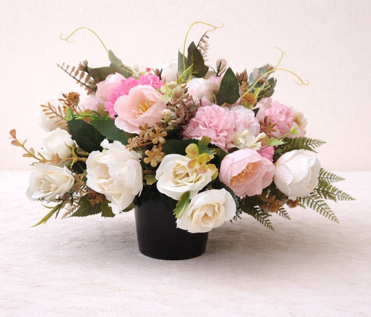 Grave Pot Faux Flower Display