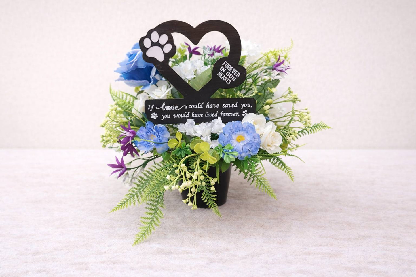 Pet Memorial Pot for Grave or Memorial Garden - Blue