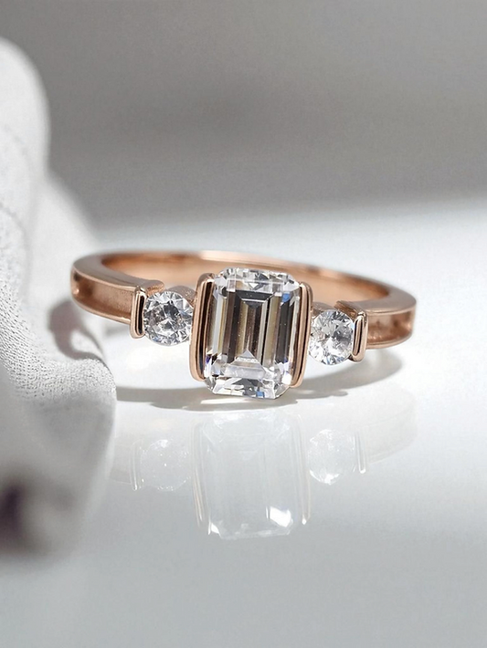 Neoma Solid Gold Ring - Memorial Ring w/ Inclusions