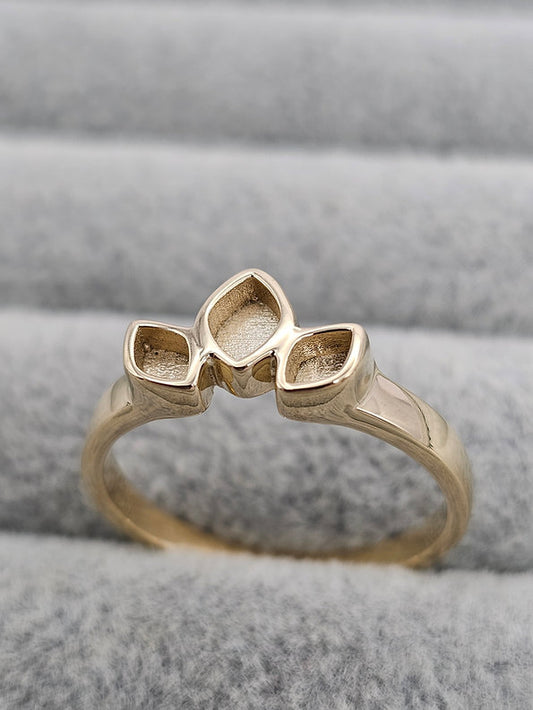 Selia Solid Gold Ring - Memorial Ring w/ Inclusions