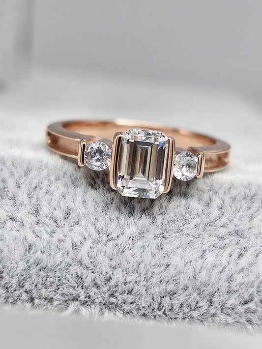 Neoma Solid Gold Ring - Memorial Ring w/ Inclusions