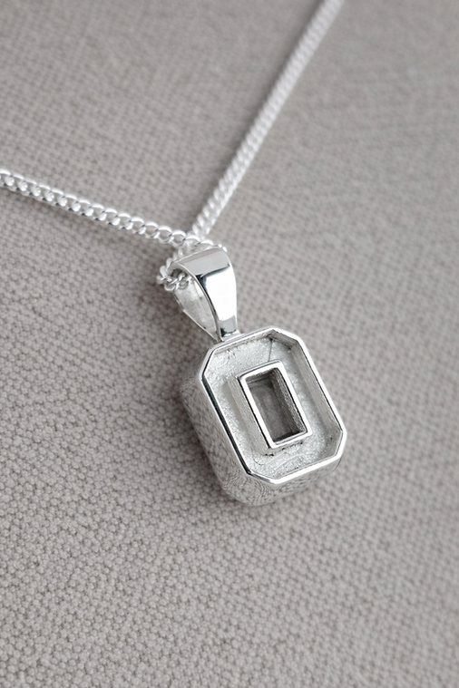Secretly Set Emerald Pendant with CZ. Memorial with hidden ashes.