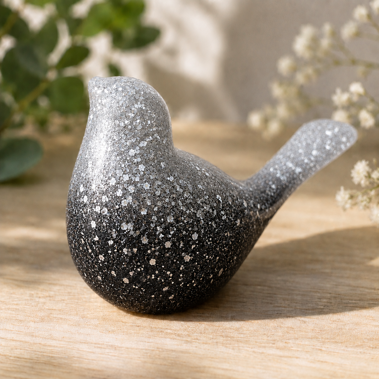 Midnight Sky Memorial Bird with Cremation Ashes