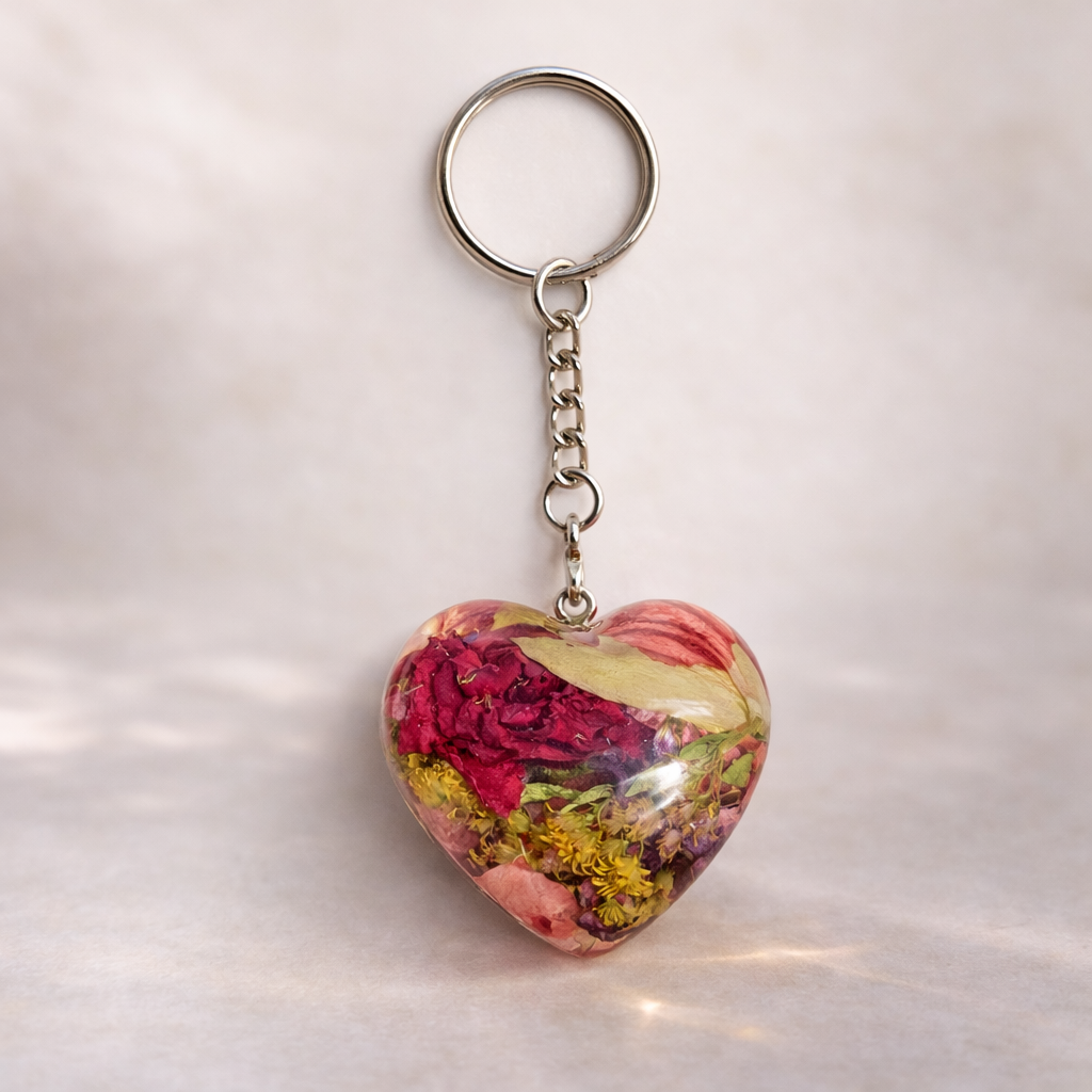Bubble Heart Keyrings - Flower Preservation | Starshine Memorials