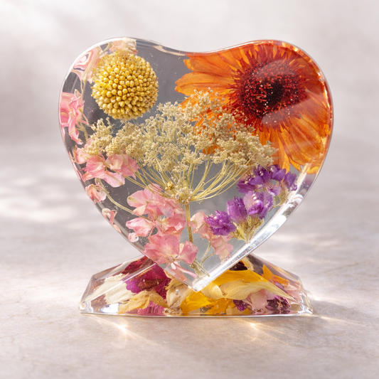 10cm Heart and Stand - Flower Preservation | Starshine Memorials