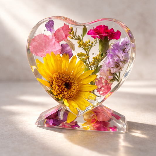 10cm Heart and Stand - Flower Preservation | Starshine Memorials