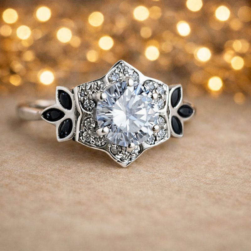 Meridia Flower Memorial  Ring with Ashes, hair or fur.