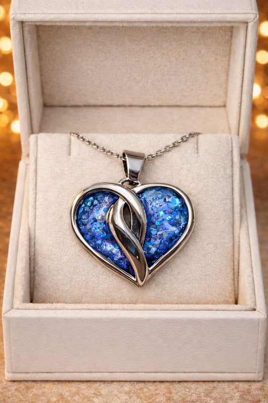 Entwined Heart Memorial Pendant - Necklace with ashes / hair / fur