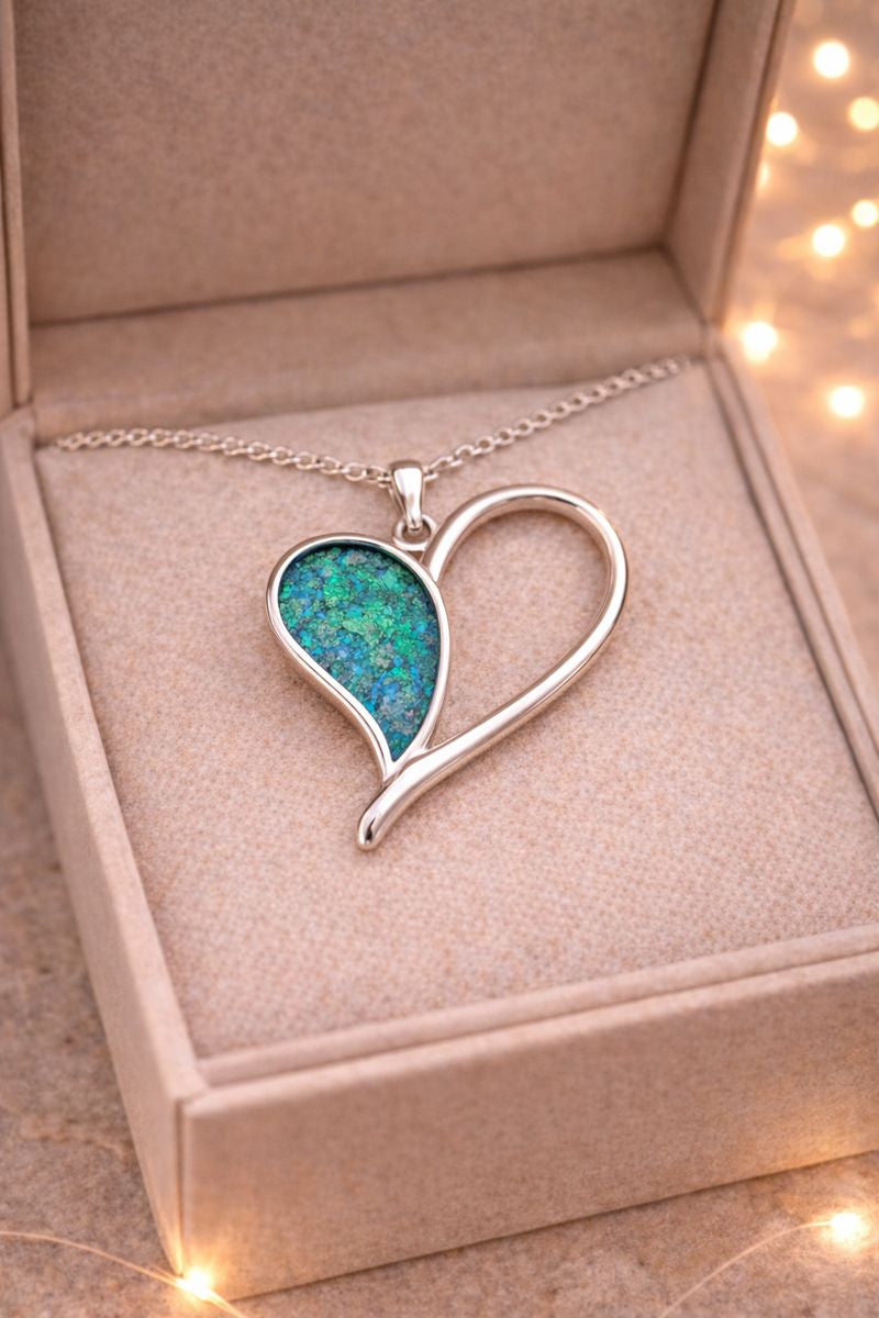 Celeste Pendant - 925 Silver Memorial Necklace w/ Inclusions.