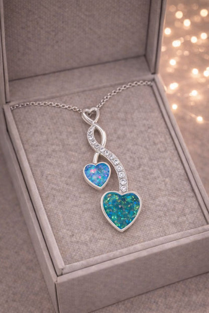 Albireo Pendant - 925 Silver Memorial Necklace w/ Inclusions