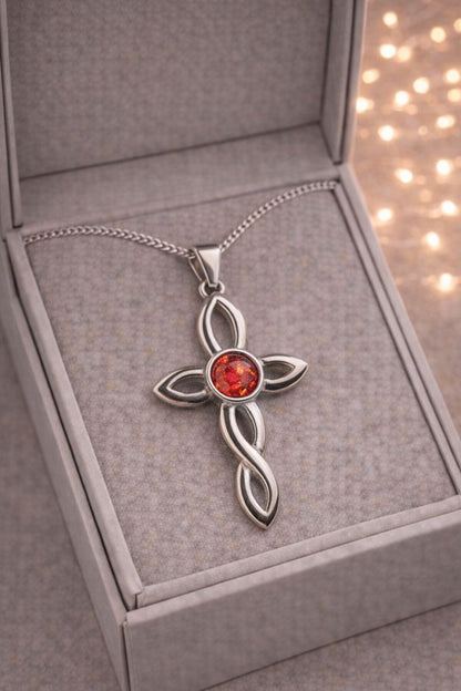 Cruxia Pendant - 925 Silver Memorial Necklace w/ Inclusions