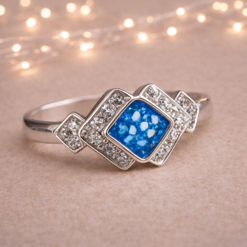 Altair Ring - 925 Silver Memorial Ring w/ Inclusions