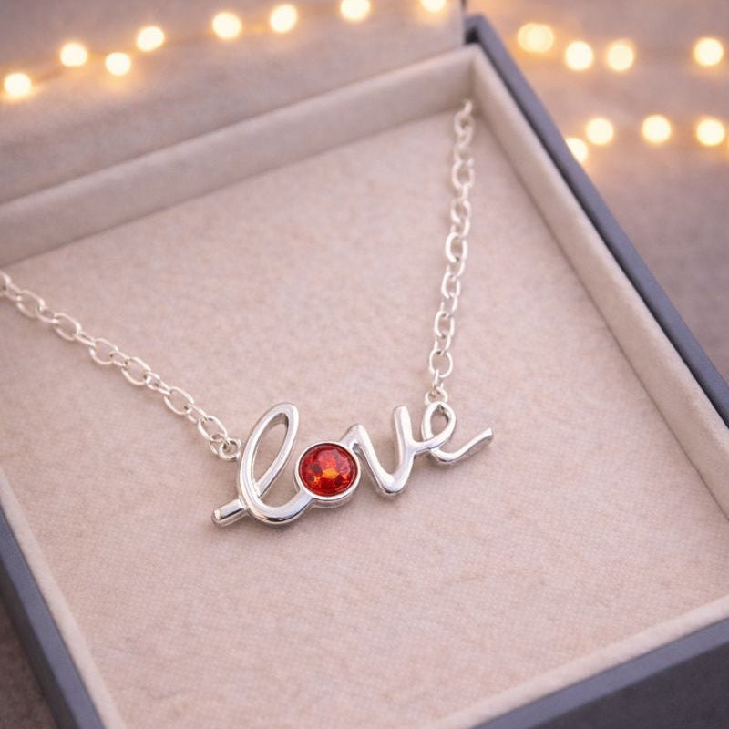 Deneb 'Love' Memorial Pendant - 925 Silver Memorial Necklace w/ Inclusions