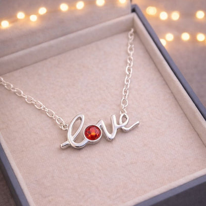 Deneb 'Love' Memorial Pendant - 925 Silver Memorial Necklace w/ Inclusions