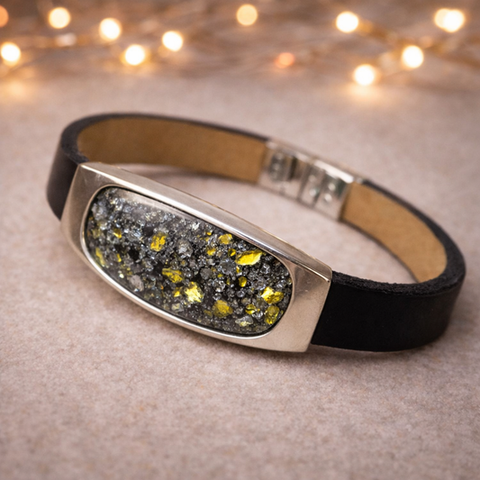 Seraphel Mens Memorial Bracelet with Ashes, Hair or Fur