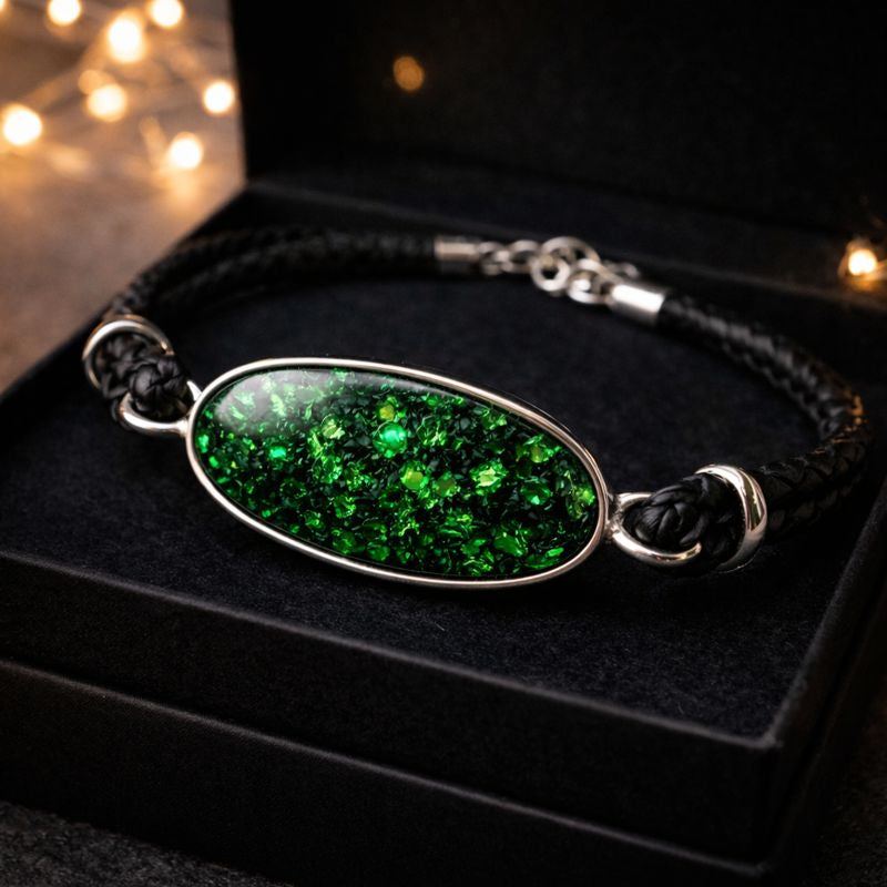 Atlas bracelet- 925 Silver Memorial Bracelet w/ Inclusions of ashes, hair or fur