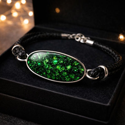 Atlas bracelet- 925 Silver Memorial Bracelet w/ Inclusions of ashes, hair or fur