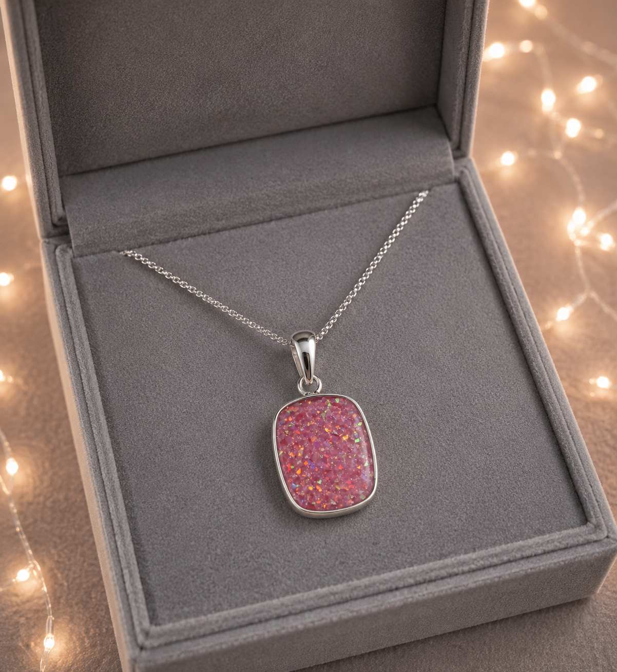 Gentle Cushion Memorial Pendant, Memorial Necklace with Ashes / Hair or Fur.