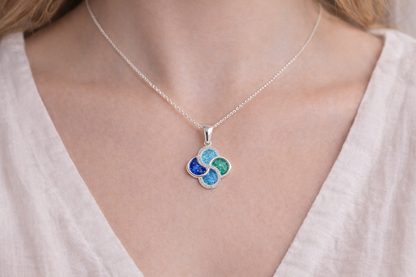 Double Infinity Memorial Pendant, Memorial Necklace with Ashes / Hair or Fur.