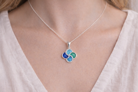 Double Infinity Memorial Pendant, Memorial Necklace with Ashes / Hair or Fur.