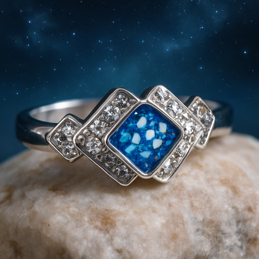Altair Ring - 925 Silver Memorial Ring w/ Inclusions