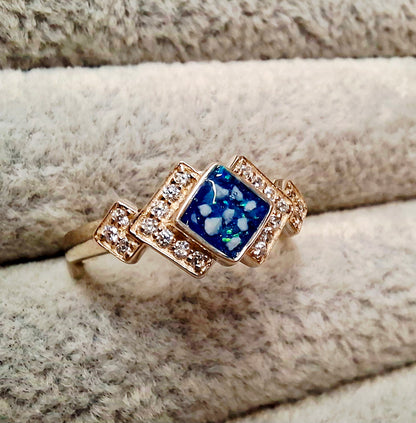 Art Deco Style Memorial Ring - 925 Silver and Cubic Zirconia image 4