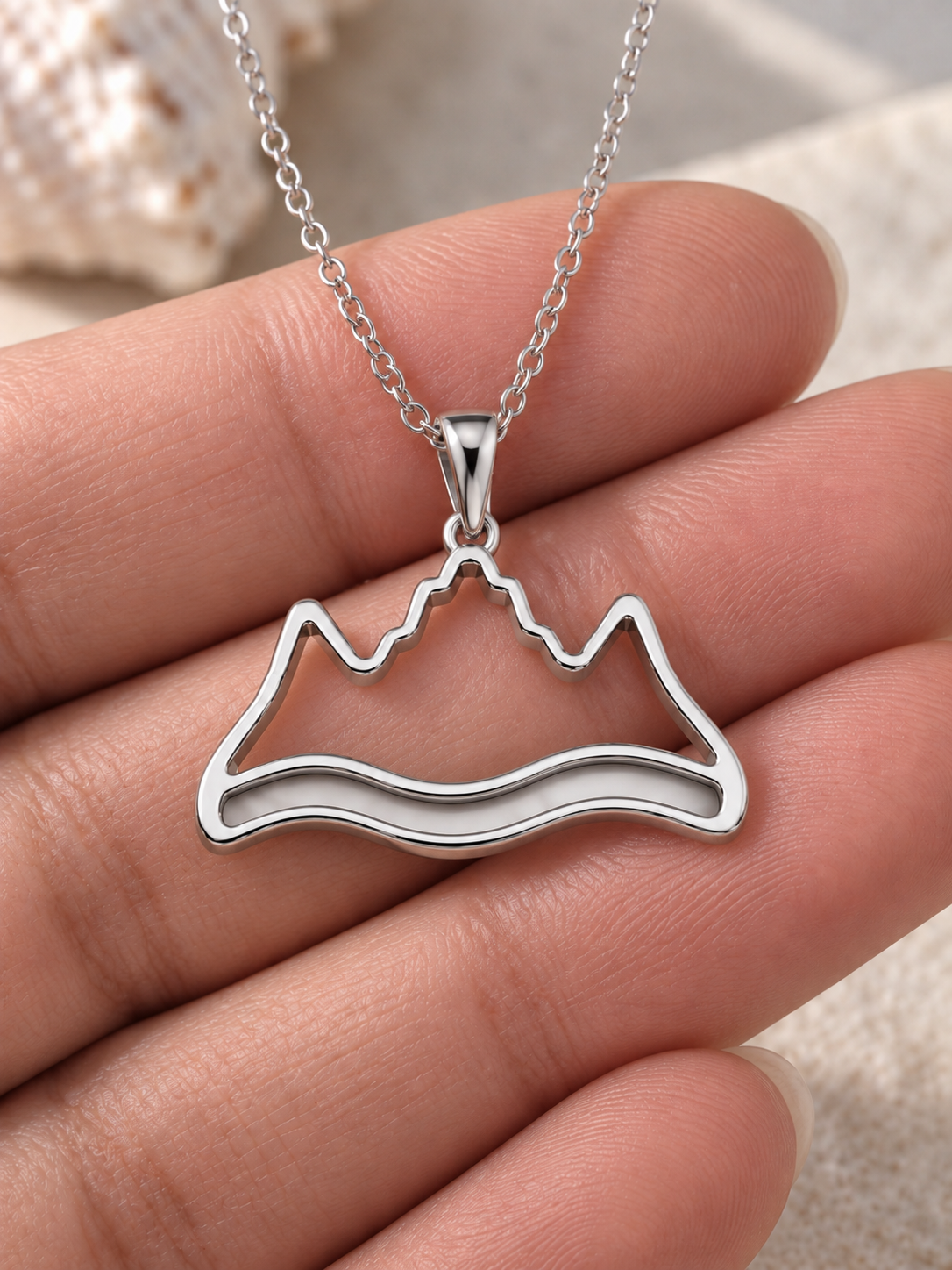 Mountain Peaks & River Memorial Pendant