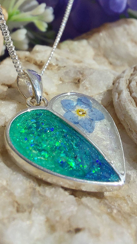 Oriel Pendant - 925 Silver Memorial Necklace w/ Inclusions